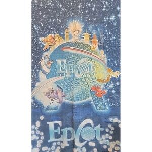 Vintage Disneyland Epcot Center Mickey Nemo Figment Spaceship Earth Beach Towel